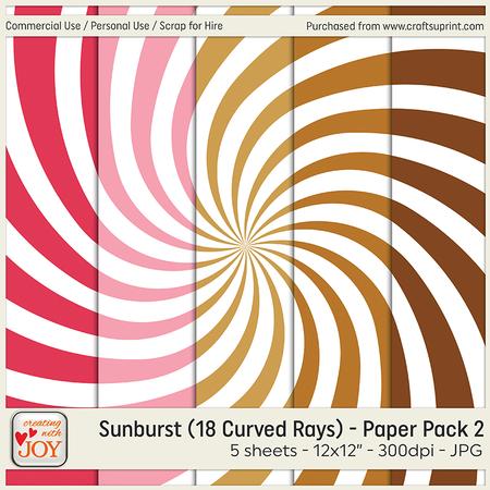 Sunburst (18 Curved Rays) Background Paper 2