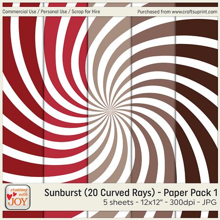 Sunburst (20 Curved Rays) Background Paper 1