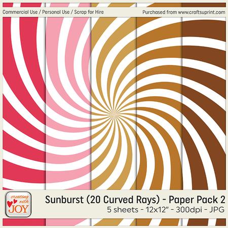 Sunburst (20 Curved Rays) Background Paper 2