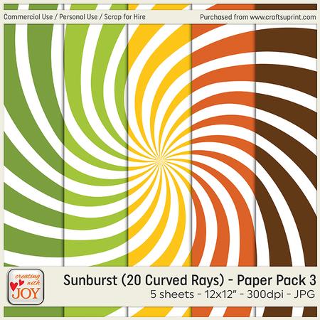 Sunburst (20 Curved Rays) Background Paper 3