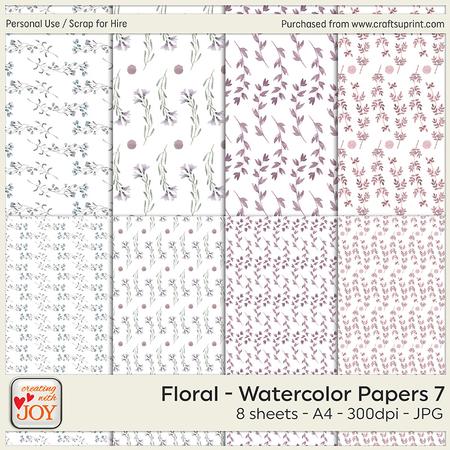 A4 Floral Watercolor Background Papers 7