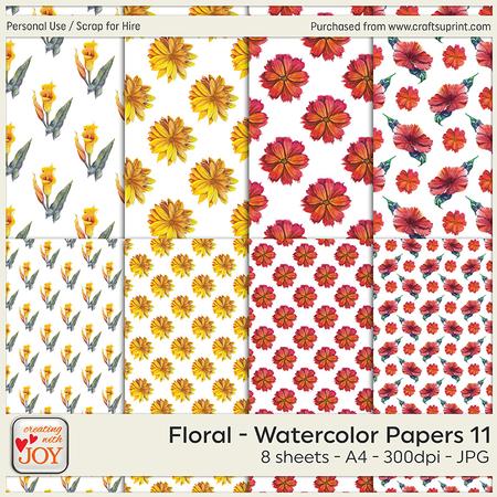 A4 Floral Watercolor Background Papers 11