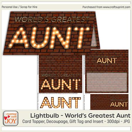 Light Bulb World's Greatest Aunt
