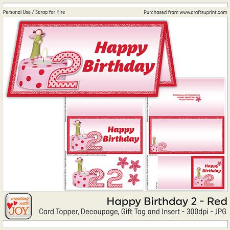 Red 2nd Birthday Angel Card