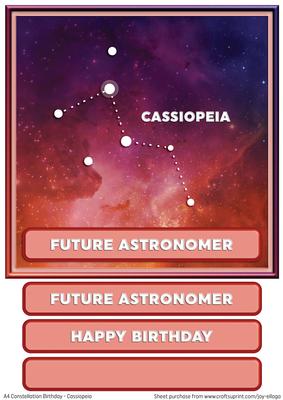 Cassiopeia Constellation 8x8 Birthday Topper
