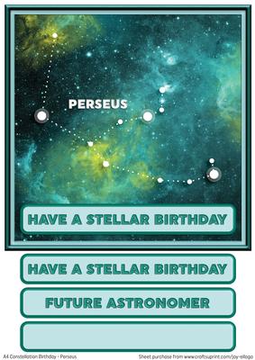 Perseus Constellation 8x8 Birthday Topper
