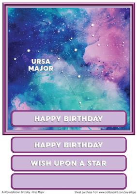 Ursa Major Constellation 8x8 Birthday Topper
