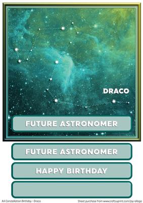 Draco Constellation 8x8 Birthday Topper