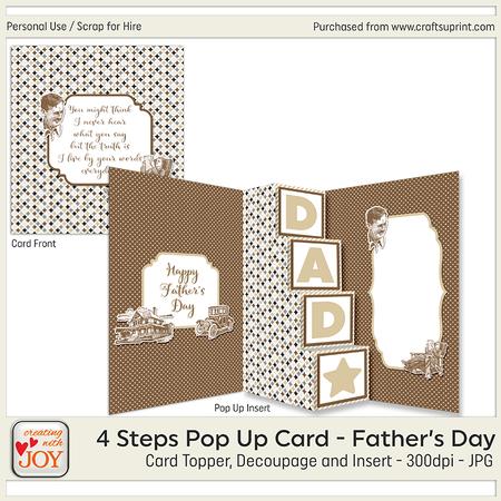 4-step Pop Up Fathers Day Card
