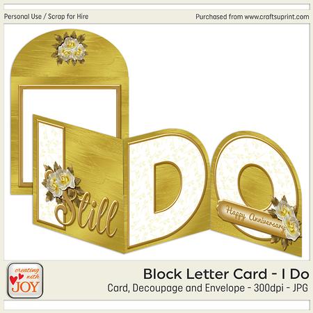 Trifold I Do Block Letters 50th Golden Wedding Anniversary