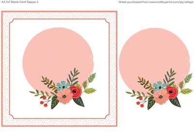 7x7" Floral Blank Card Topper 2