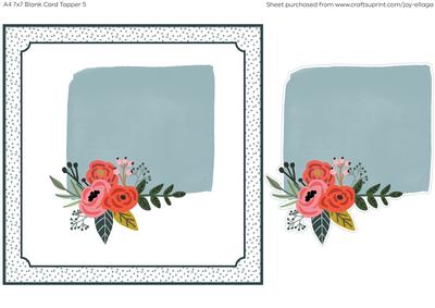 7x7" Floral Blank Card Topper 5