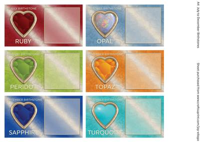 July to December Birthstone Tags