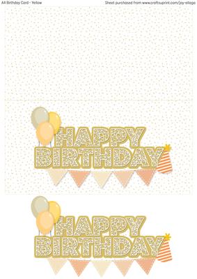 Dl Web-style Yellow Happy Birthday