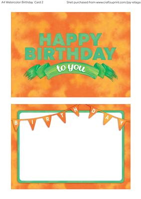 5x7 Watercolor Birthday Card Topper 2