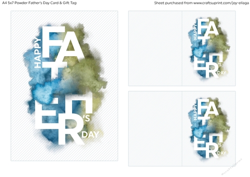 Blue-Green Powdery Fathers Day Card