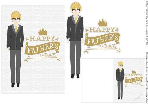 Fathers Day Card Man with Spectacles wearing Formal Attire Coat and Tie
