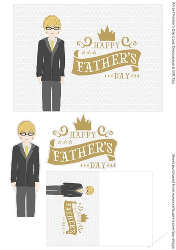 Fathers Day Card Man with Spectacles wearing Formal Attire Coat and Tie