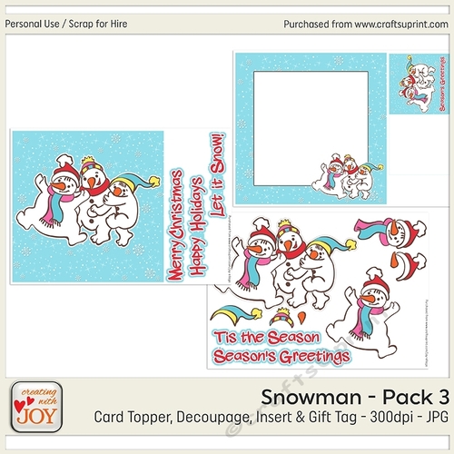 8x8 Christmas Family Snowmen