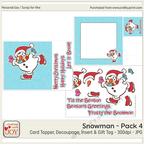 8x8 Christmas Skating Snowman