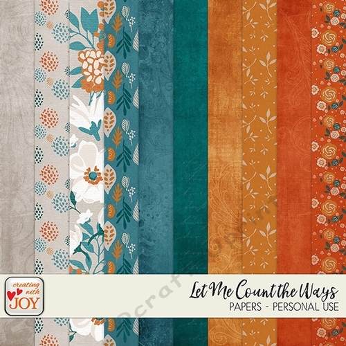 12x12 Floral Vintage Effect Background Papers
