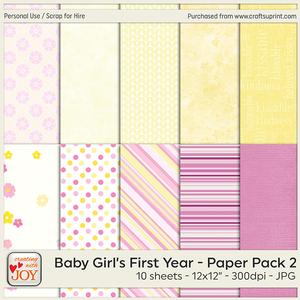 Baby Girl's First Year - Paper Pack 2