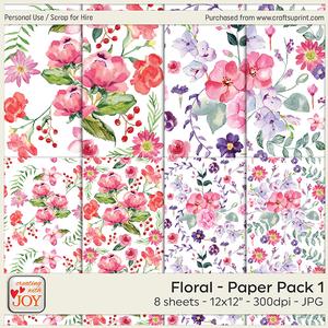 Floral - Watercolor Papers 1
