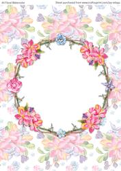 A4 Floral Watercolor Topper Card 5