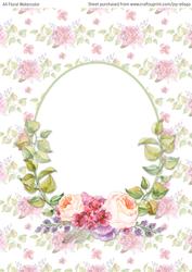 A4 Floral Watercolor Topper Card 12
