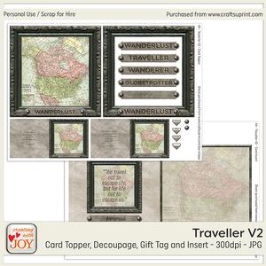Vintage Map Traveller Card V2