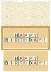 Retro Dl Yellow Birthday Card