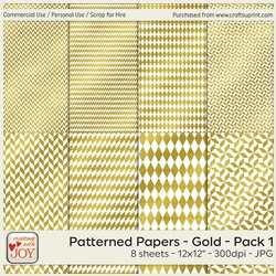 12x12 Designer Resources Patterned Papers in Gold Foil