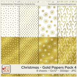 12x12 Designer Resources Christmas-themed Papers Gold Foil Effect