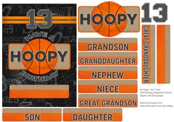 5x7 Card Topper and Decoupage 13th Birthday Basketball Theme 