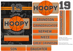 5x7 Card Topper and Decoupage 19th Birthday Basketball Theme