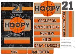 5x7 Card Topper and Decoupage 21st Birthday Basketball Theme 