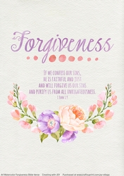 A4 Watercolor Effect Forgiveness Bible Verse