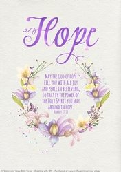 A4 Watercolor Effect Hope Bible Verse