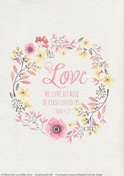 A4 Watercolor Effect Love Bible Verse