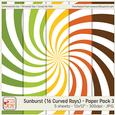 Sunburst (16 Curved Rays) Background Paper 3