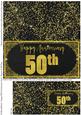 Black and Gold Cut and Fold 50th Golden Wedding Card