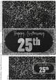 Black and Silver Cut and Fold 25th Silver Wedding Card