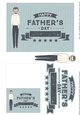 Fathers Day Card Man with Spectacles and beard wearing White Long Sleeves and Chevron-Patterned Slacks