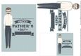 Fathers Day Card Man with Spectacles and beard wearing White Long Sleeves and Chevron-Patterned Slacks