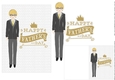 Fathers Day Card Man with Spectacles wearing Formal Attire Coat and Tie