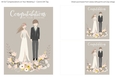 5x7 Illustrated Light Brown Haired Couple Congratulations on Wedding