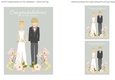 5x7 Illustrated Blonde Haired Couple Congratulations on Wedding