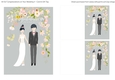 5x7 Illustrated Ebony Haired Couple Congratulations on Wedding 2