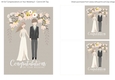 5x7 Illustrated Light Brown Haired Couple Congratulations on Wedding 2