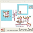 8x8 Christmas Snowman on a Sled